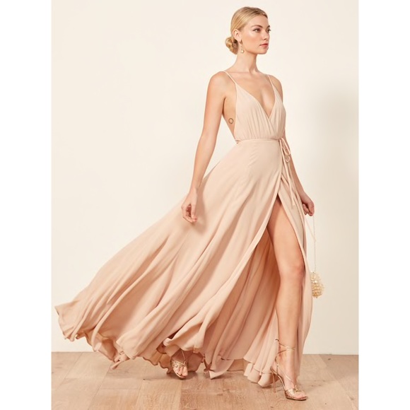 Reformation Dresses & Skirts - Reformation Callalily Wrap Maxi Dress in Champagne
